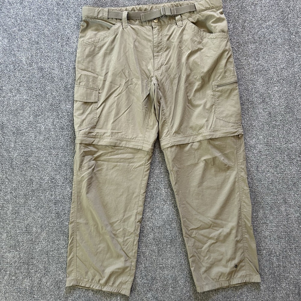 Columbia‎ Pants Mens 40 X 30 Khaki Omni Wick Convertible Shorts Belted Nylon P2